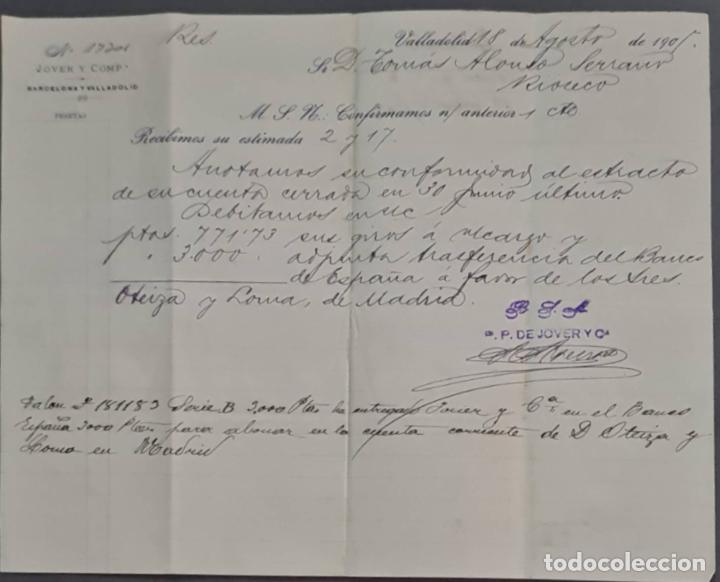 Cartas comerciales: Jover y Comp. Valladolid. Espa&ntilde;a 1905 - Foto 1