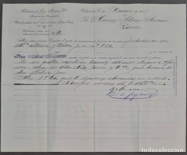 Cartas comerciais: Sobrinos de Jorge S&aacute;enz y C&ordf;. Almacenes por mayor de Quincalla y Ferreter&iacute;a. Valladolid. Espa&ntilde;a 1911