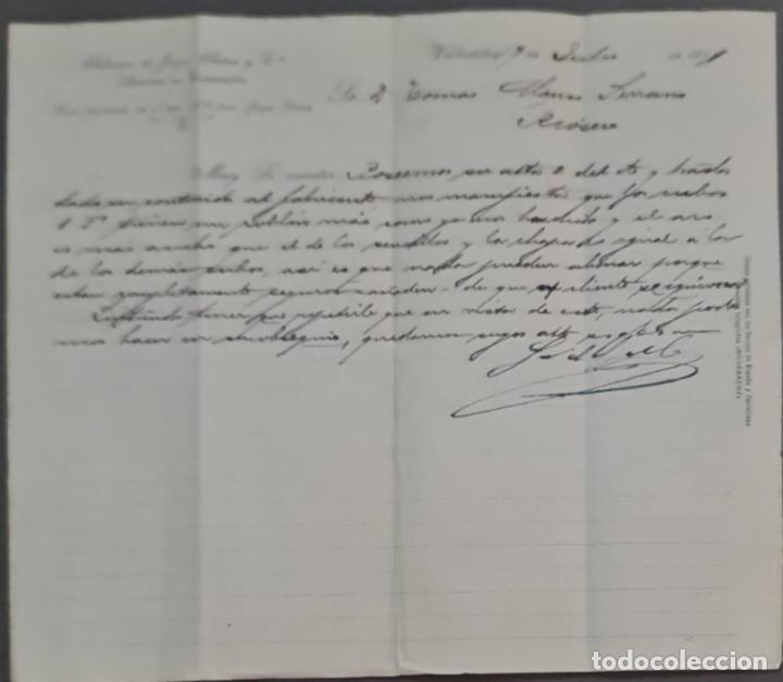 Cartas comerciais: Sobrinos de Jorge S&aacute;enz y C&ordf;. Almacenes por mayor de Quincalla y Ferreter&iacute;a. Valladolid. Espa&ntilde;a 1911