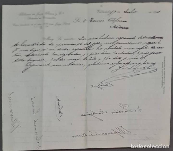 Cartas comerciais: Sobrinos de Jorge S&aacute;enz y C&ordf;. Almacenes por mayor de Quincalla y Ferreter&iacute;a. Valladolid. Espa&ntilde;a 1911