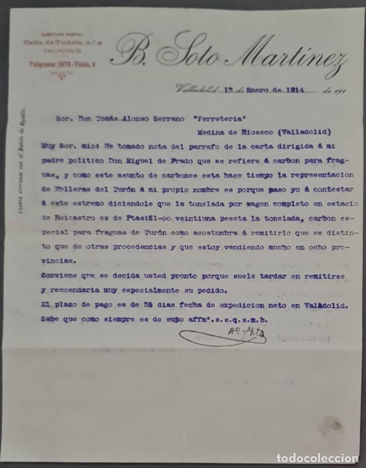 Cartas comerciais: B. Soto Mart&iacute;nez. Valladolid. Espa&ntilde;a 1914