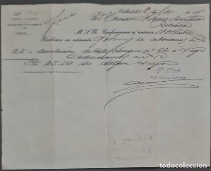 Cartas comerciales: Jover y Comp. Valladolid. Espa&ntilde;a 1905 - Foto 1