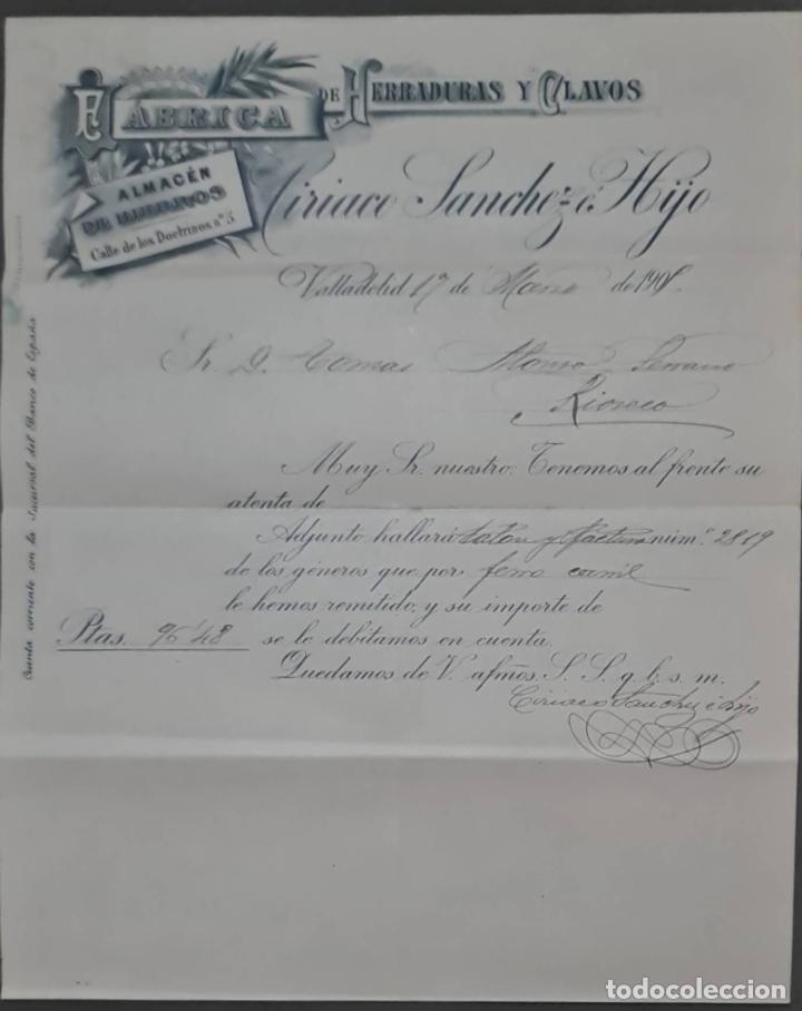 Gesch&auml;ftsbriefe: Ciriaco S&aacute;nchez &eacute; Hijo. F&aacute;brica de herraduras y clavos. Valladolid. Espa&ntilde;a 1905