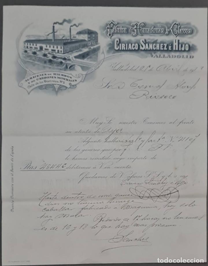 Lettere commerciali: Ciriaco S&aacute;nchez &eacute; Hijo. F&aacute;brica de herraduras y clavos. Valladolid. Espa&ntilde;a 1912