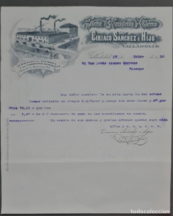 Lettere commerciali: Ciriaco S&aacute;nchez &eacute; Hijo. F&aacute;brica de herraduras y clavos. Valladolid. Espa&ntilde;a 1913