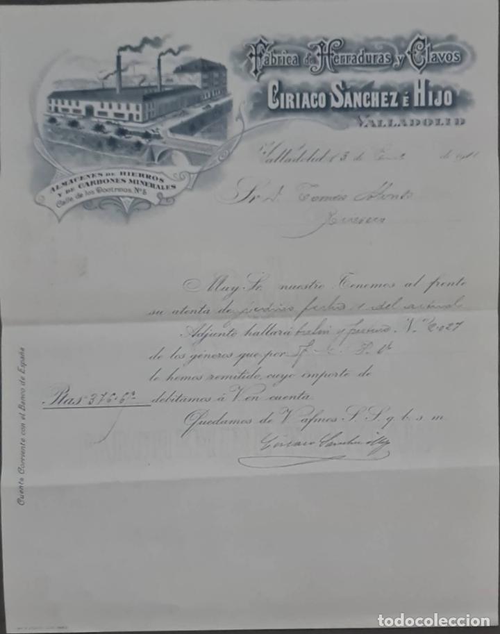 Lettere commerciali: Ciriaco S&aacute;nchez &eacute; Hijo. F&aacute;brica de herraduras y clavos. Valladolid. Espa&ntilde;a 1911