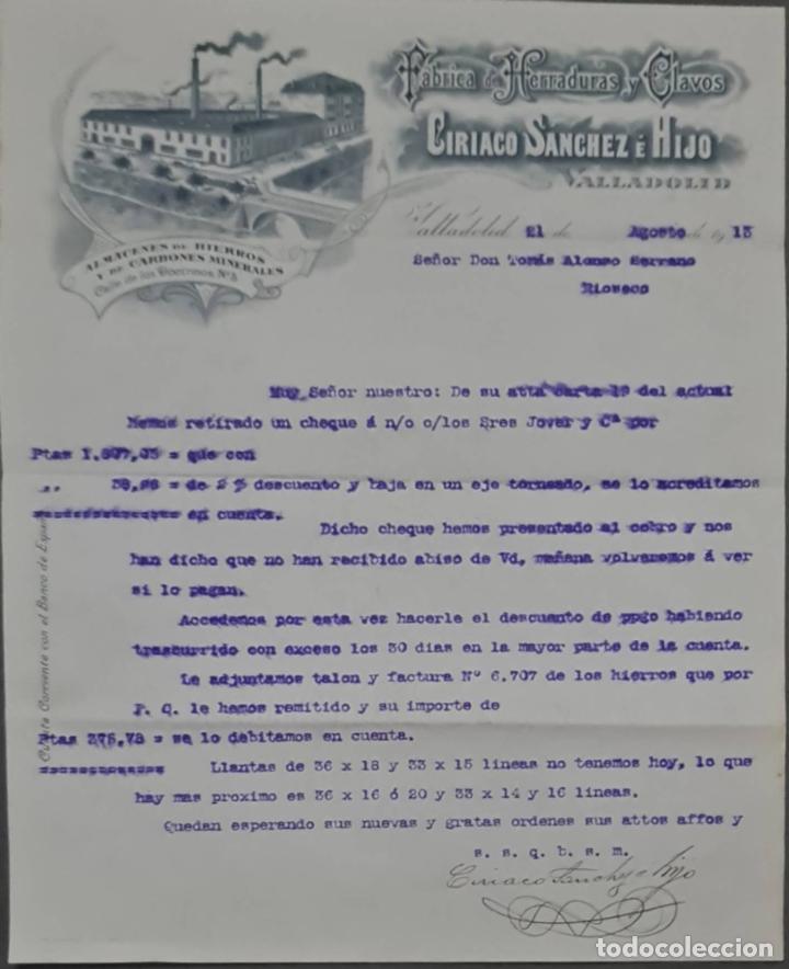 Lettere commerciali: Ciriaco S&aacute;nchez &eacute; Hijo. F&aacute;brica de herraduras y clavos. Valladolid. Espa&ntilde;a 1913