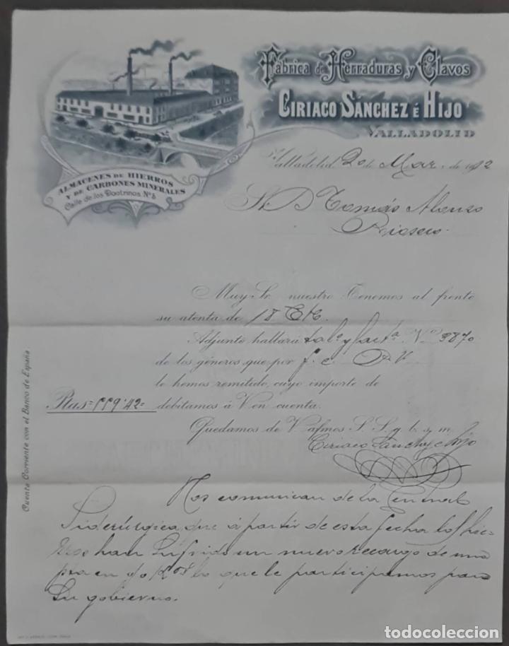 Lettere commerciali: Ciriaco S&aacute;nchez &eacute; Hijo. F&aacute;brica de herraduras y clavos. Valladolid. Espa&ntilde;a 1912