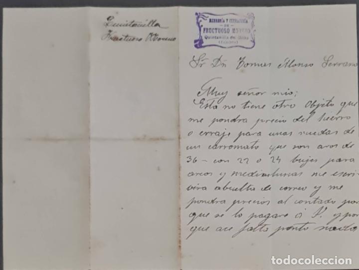 Lettere commerciali: Fructuoso Moreno. Herrer&iacute;a y Cerrajer&iacute;a. Zamora. Espa&ntilde;a