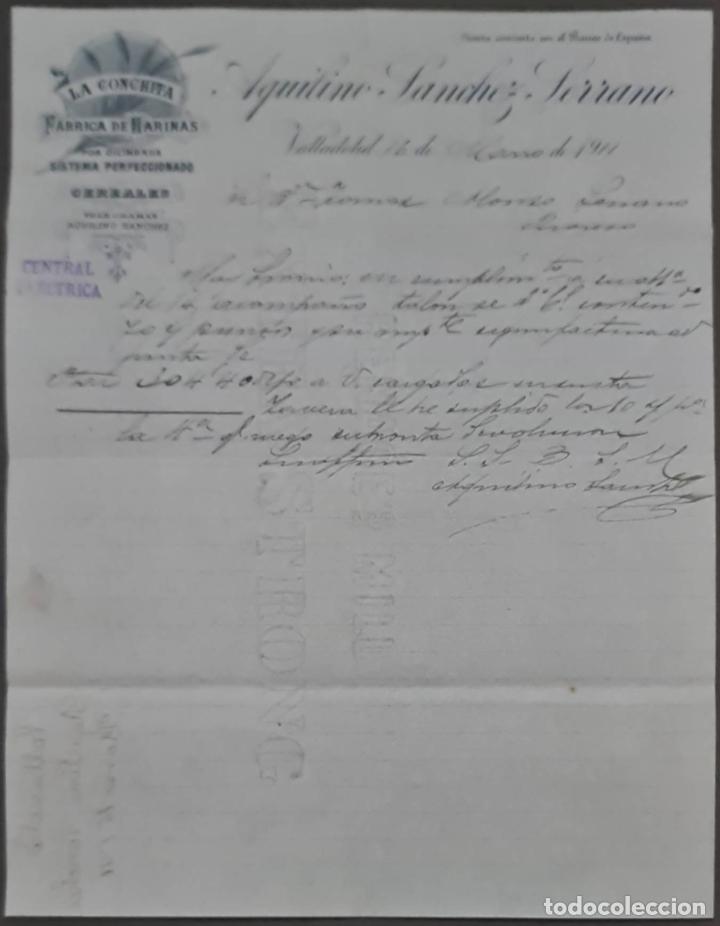 Gesch&auml;ftsbriefe: Aquilino S&aacute;nchez Serrano. La Conchita. F&aacute;brica de harinas. Valladolid. Espa&ntilde;a 1911