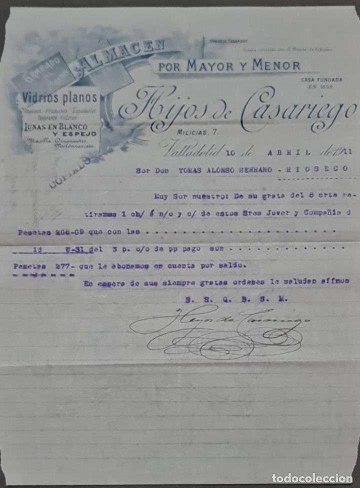 Gesch&auml;ftsbriefe: Hijos de Casariego. Almac&eacute;n por Mayor y menor. Vidrios planos. Valladolid. Espa&ntilde;a 1911
