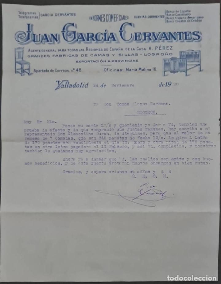 Lettres commerciales: Juan Garc&iacute;a Cervantes. Valladolid. Espa&ntilde;a 1930
