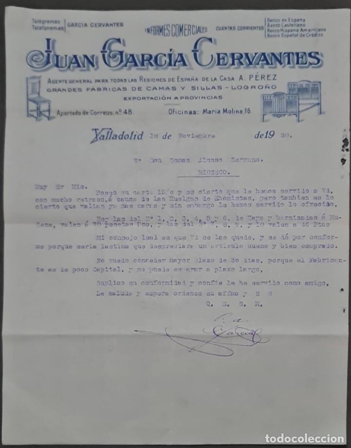 Lettres commerciales: Juan Garc&iacute;a Cervantes. Valladolid. Espa&ntilde;a 1930