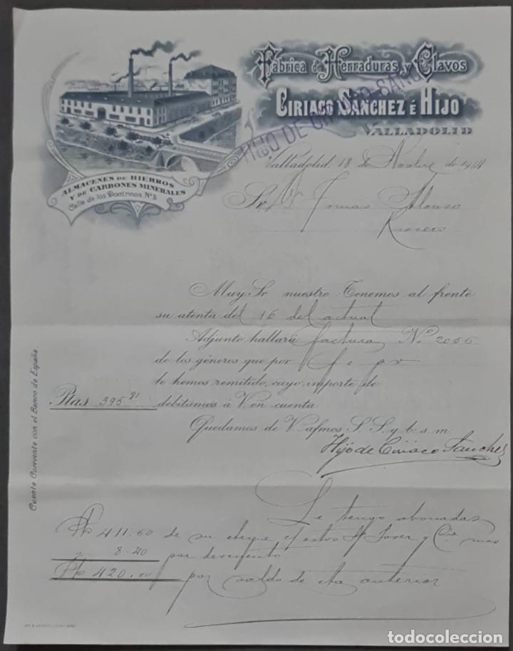 Lettres commerciales: Ciriaco S&aacute;nchez &eacute; Hijo. F&aacute;brica de herraduras y clavos. Valladolid. Espa&ntilde;a 1914