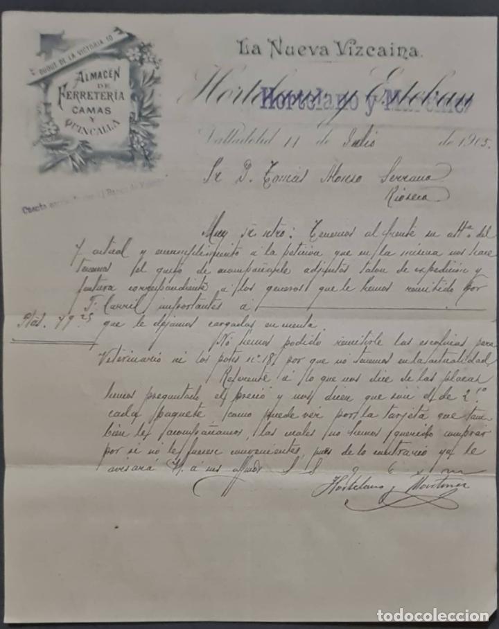 Commercial Letters: Hortelano y Mart&iacute;nez. La Nueva Vizca&iacute;na. Almacenes de Ferreter&iacute;a y quincalla. Valladolid. Espa&ntilde;a1905