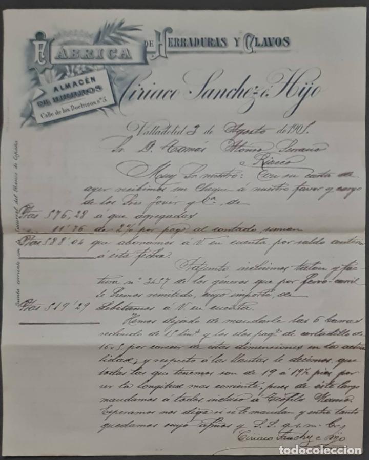 Commercial Letters: Ciriaco S&aacute;nchez &eacute; Hijo. F&aacute;brica de herraduras y clavos. Valladolid. Espa&ntilde;a 1905
