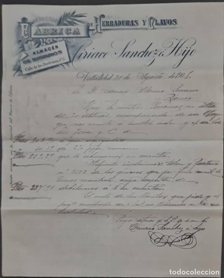 Commercial Letters: Ciriaco S&aacute;nchez &eacute; Hijo. F&aacute;brica de herraduras y clavos. Valladolid. Espa&ntilde;a 1905