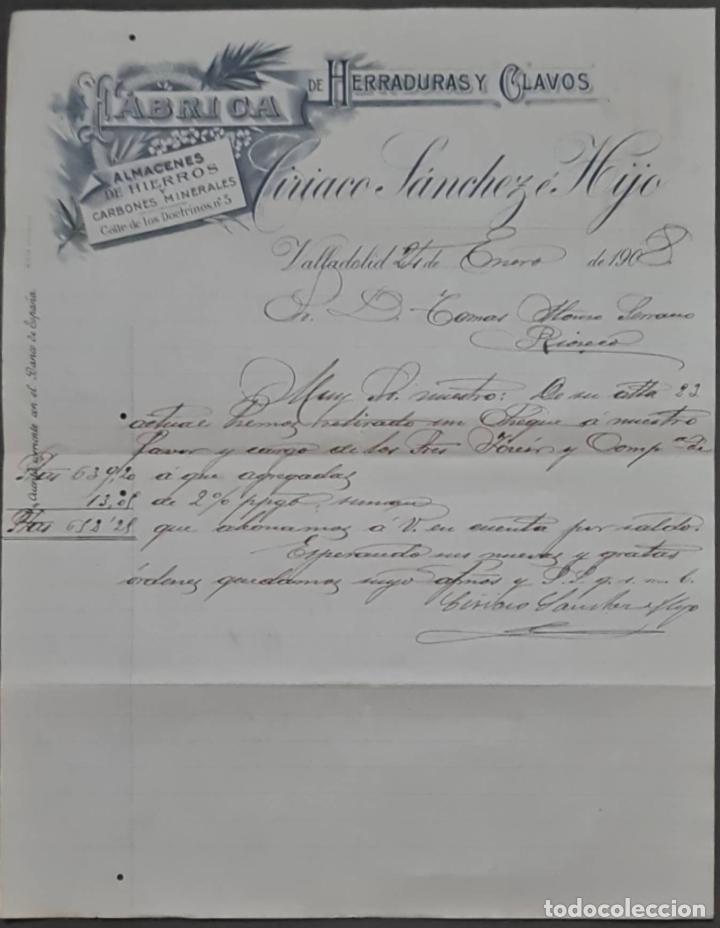 Commercial Letters: Ciriaco S&aacute;nchez &eacute; Hijo. F&aacute;brica de herraduras y clavos. Valladolid. Espa&ntilde;a 1908
