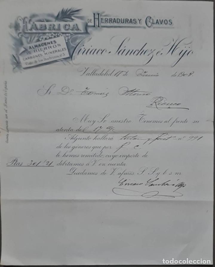 Commercial Letters: Ciriaco S&aacute;nchez &eacute; Hijo. F&aacute;brica de herraduras y clavos. Valladolid. Espa&ntilde;a 1908