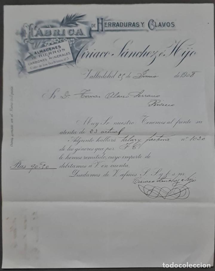 Commercial Letters: Ciriaco S&aacute;nchez &eacute; Hijo. F&aacute;brica de herraduras y clavos. Valladolid. Espa&ntilde;a 1908