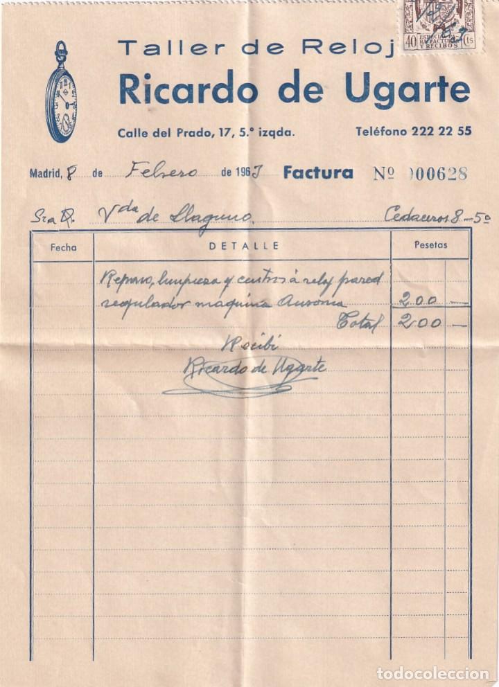 Cartas comerciales: Taller de reloj Ricardo de Ugarte Madrid