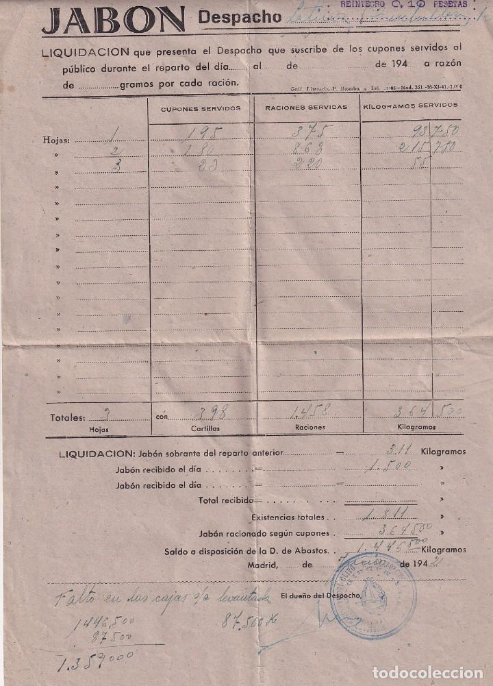 Cartas comerciales: Despacho de Jab&oacute;n 1942 Jab&oacute;n racionado Pos guerra Civil