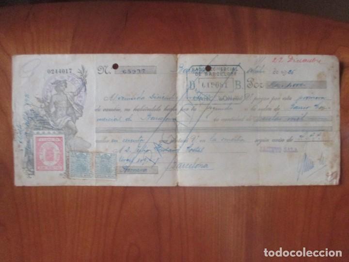 Cartas comerciales: LETRA DE CAMBIO DEL BANCO COMERCIAL DE BARCELONA, 1925 - Foto 1
