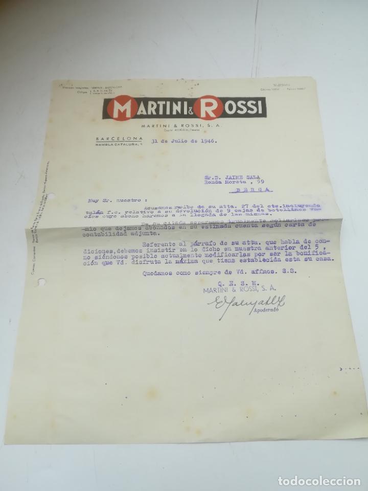 Cartas comerciales: CARTA COMERCIAL. MARTINI & ROSSI. 1946. BARCELONA.