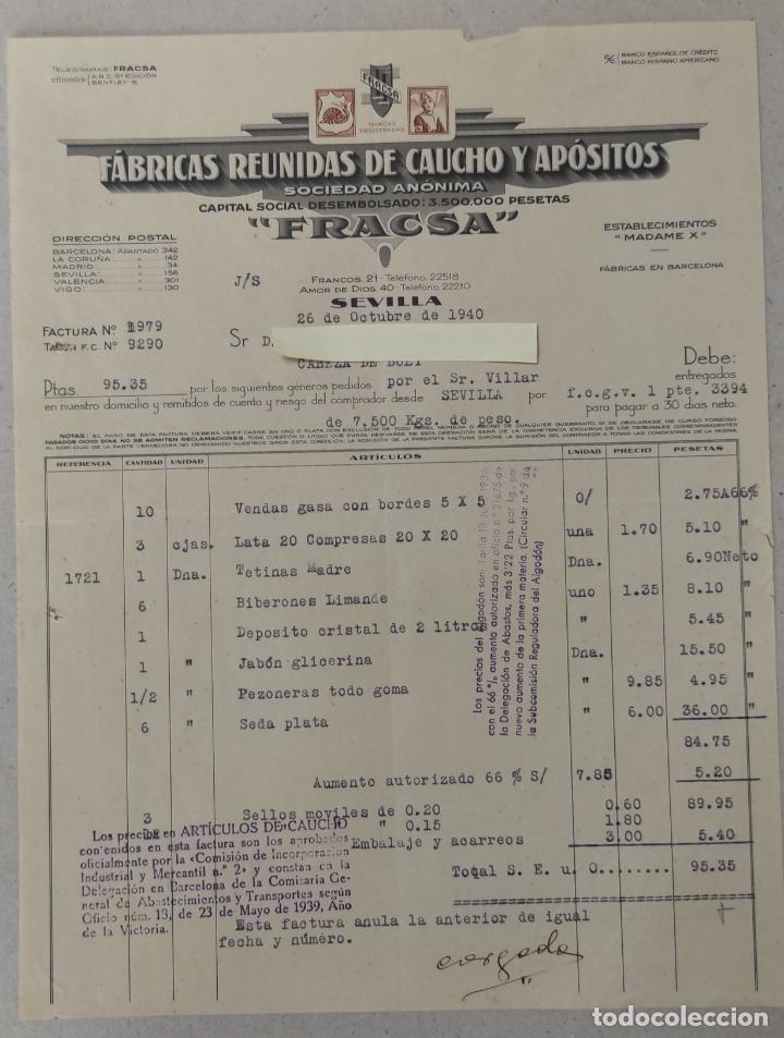 Cartas comerciales: 4 Cartas comerciales F&aacute;brica Caucho y Ap&oacute;sitos . Sevilla 1940-41