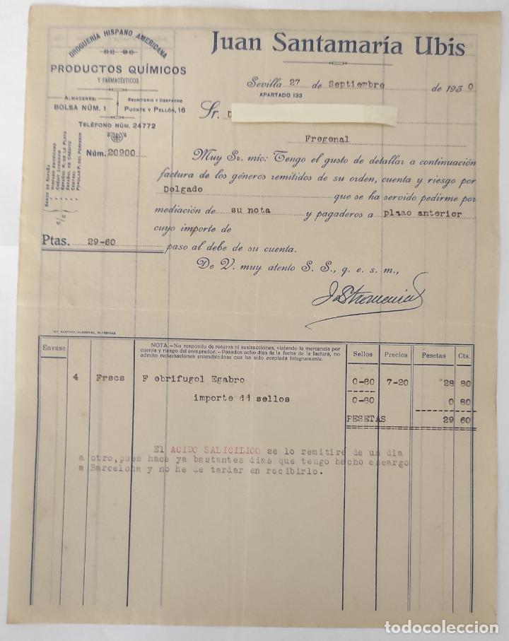 Gesch&auml;ftsbriefe: Carta comercial Juan Santamar&iacute;a Ubis : Productos farmac&eacute;uticos. Sevilla 1930