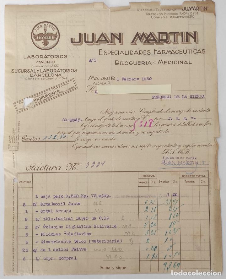 Gesch&auml;ftsbriefe: 6 Cartas comerciales Juan Mart&iacute;n : Laboratorio farmac&eacute;utico. Madrid 1930