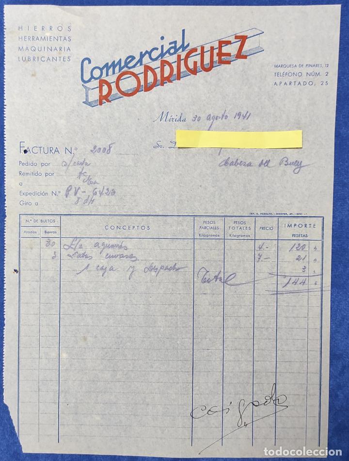 Lettres commerciales: Carta comercial Comercial Rodr&iacute;guez : Hierros, Herramientas, Maquinaria. M&eacute;rida 1941