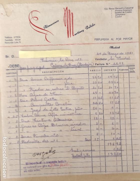 Commercial Letters: Carta comercial Almacenes Perfumer&iacute;a Mart&iacute;nez Pulido .Madrid 1941