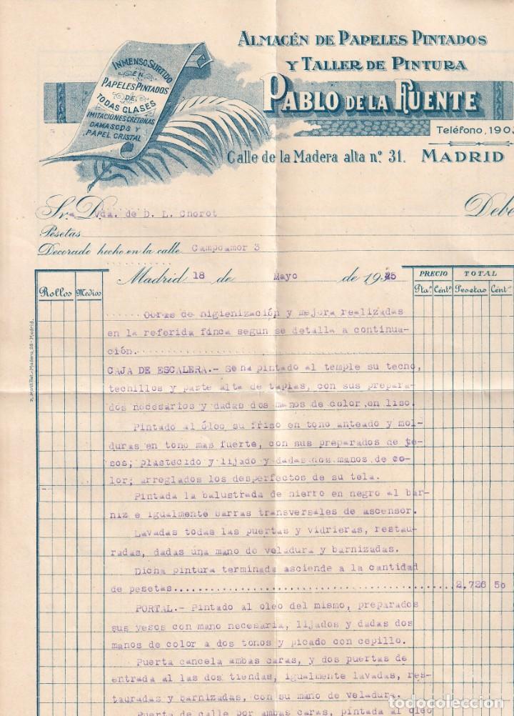Commercial Letters: Almac&eacute;n de papeles pintados y taller de pintura. Pablo de la Fuente Madrid. Firma propietario