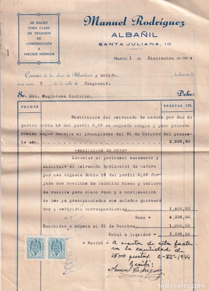 Commercial Letters: Manuel Rodriguez Alba&ntilde;il. Santa Juliana. trabajos de construcci&oacute;n. Firma propietario