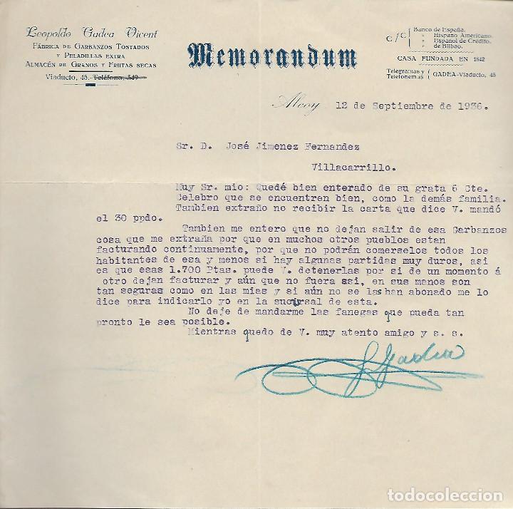 Lettres commerciales: ALCOY.- ALICANTE.- CARTA COMERCIAL.- VER FOTO