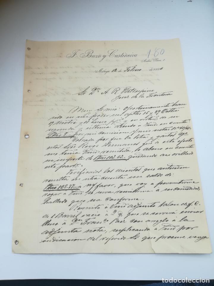 Gesch&auml;ftsbriefe: CARTA COMERCIAL. F.BUZO Y CASTI&Ntilde;EIRA. 1896. M&Aacute;LAGA.