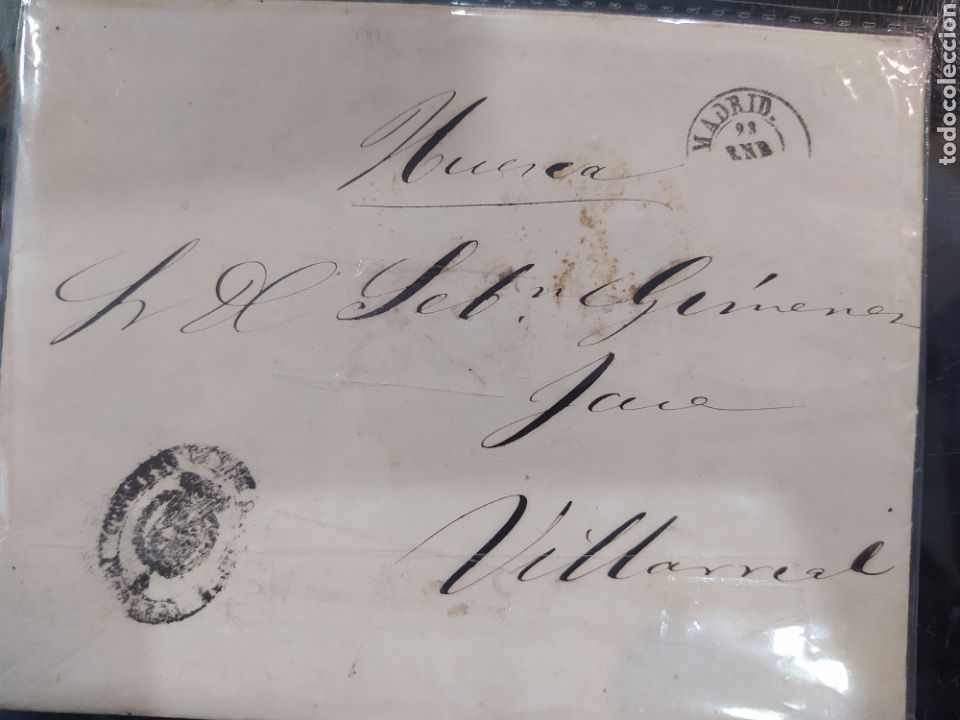 Cartas comerciales: Carta titulada consular Congreso de los Diputados 1865 caja a