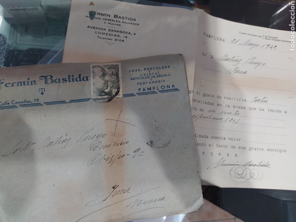 Cartas comerciales: Carta comercial Ferm&iacute;n Bastida Pamplona caja B