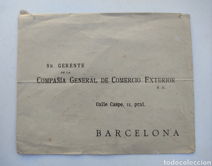 Cartas comerciales: sobre compa&ntilde;&iacute;a general de comercio exterior Barcelona - Foto 1