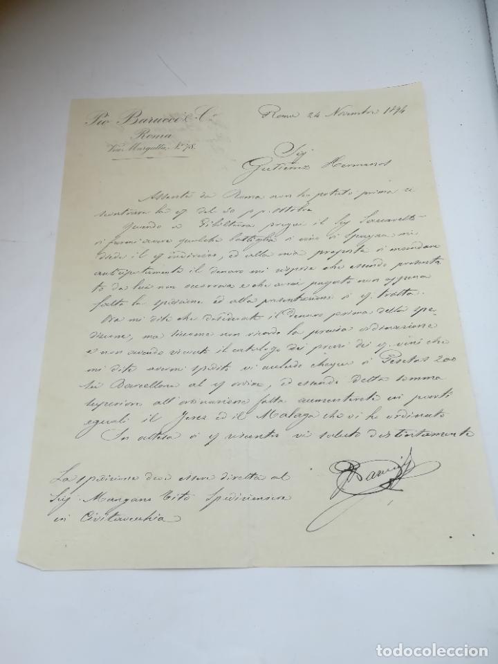 Cartas comerciales: CARTA COMERCIAL. PIO BARUCCI & C&ordm;. ROMA. 1894