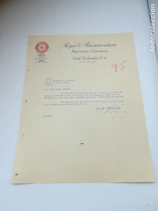 Lettere commerciali: CARTA COMERCIAL. LA MASCOTTA. REYES & BUENAVENTURA. 1927. CALI, COLOMBIA