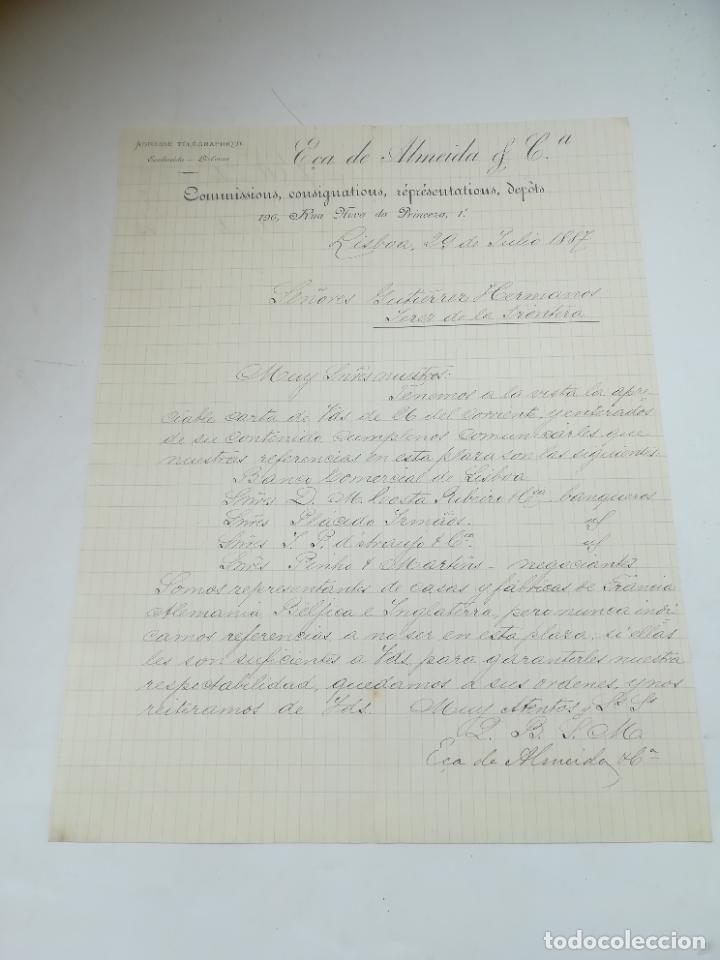 Lettere commerciali: CARTA COMERCIAL. ECA DE ALMEIDA & C&ordf;. LISBOA. 1887