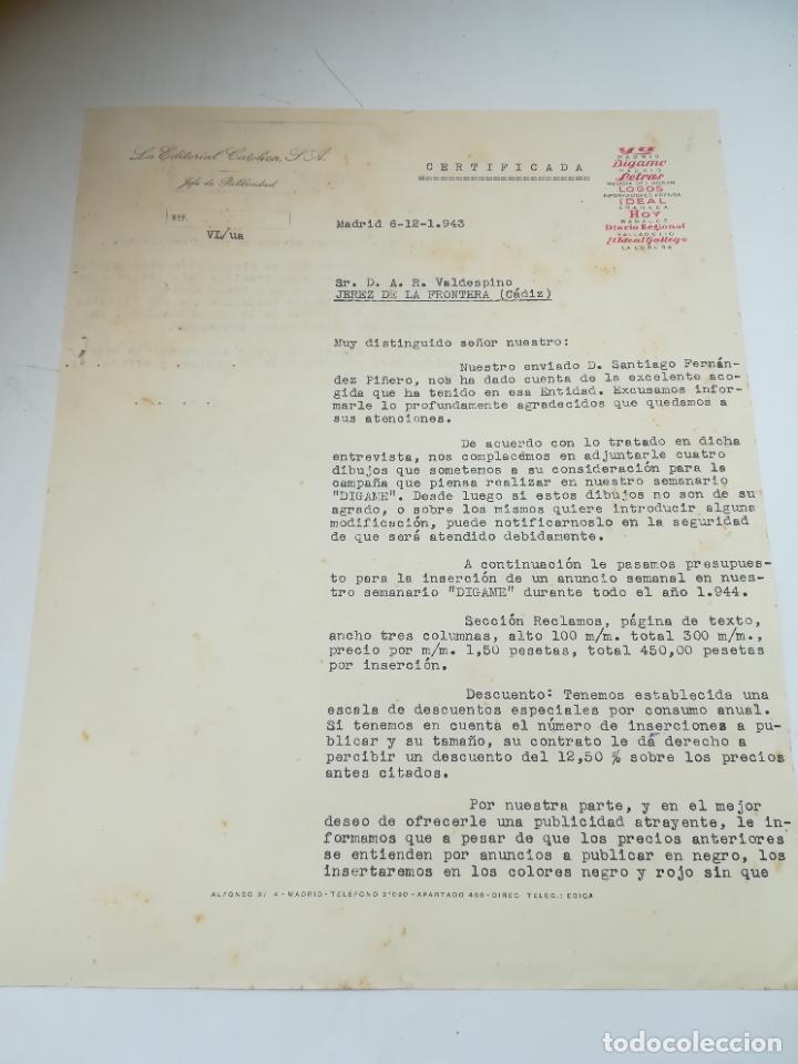 Lettres commerciales: CARTA COMERCIAL. LA EDITORIAL CAT&Oacute;LICA. MADRID. 1943.