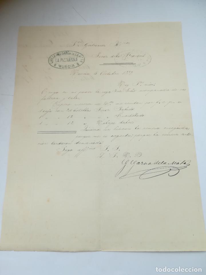 Lettres commerciales: CARTA COMERCIAL. GUILLERMO GARCIA DE LA MOTA. LA PUSMARINA. MURCIA. 1889