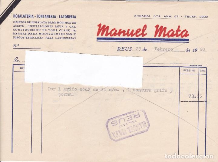 Cartas comerciales: Manuel Mata Reus Tarragona 1960 - Foto 1