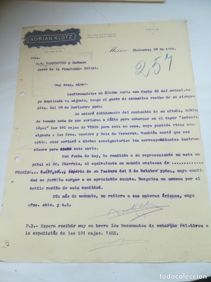 Lettres commerciales: CARTA COMERCIAL. ADRIAN KLOTZ. M&Eacute;XICO. 1919.