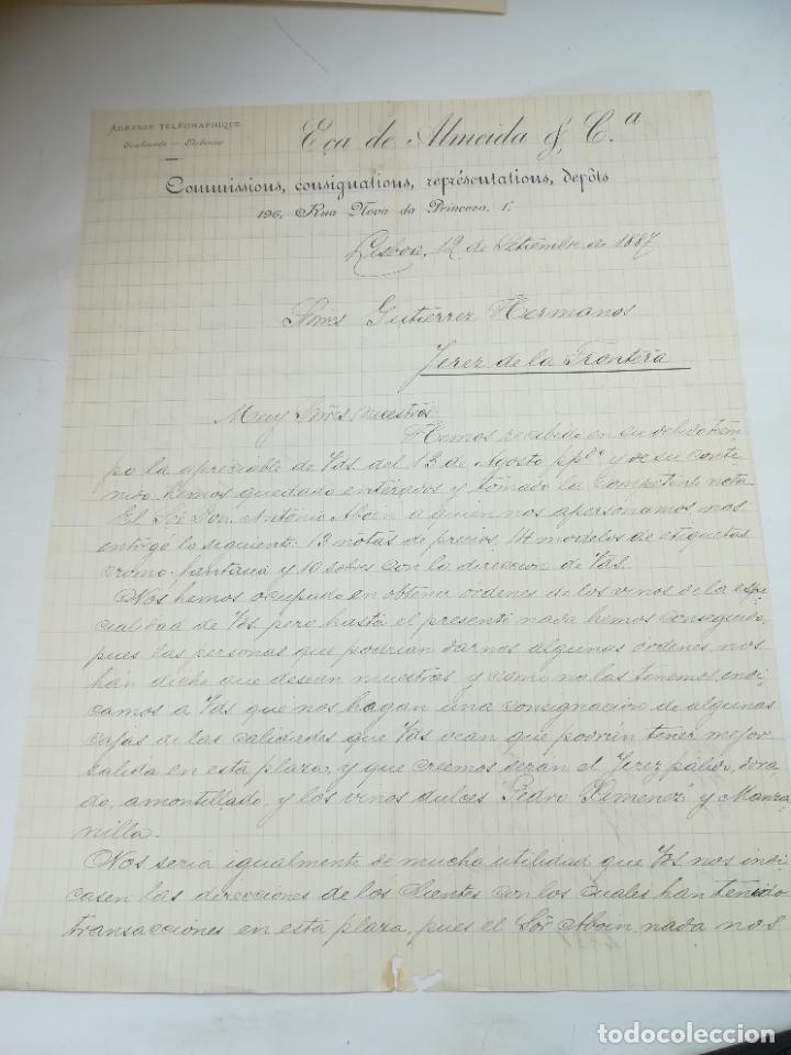 Lettres commerciales: CARTA COMERCIAL. ECO DE ALMEIDA Y C&ordf;. CONSIGNATARIOS. LISBOA. 1887.