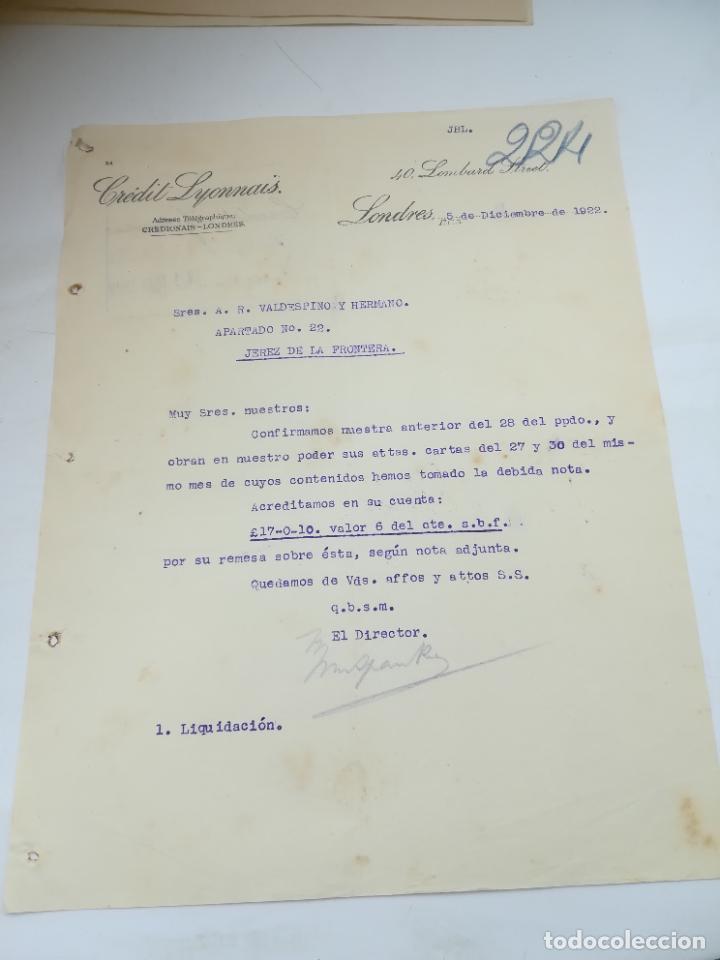 Lettres commerciales: CARTA COMERCIAL. CREDIT LYONNAIS. 1922. LONDRES.