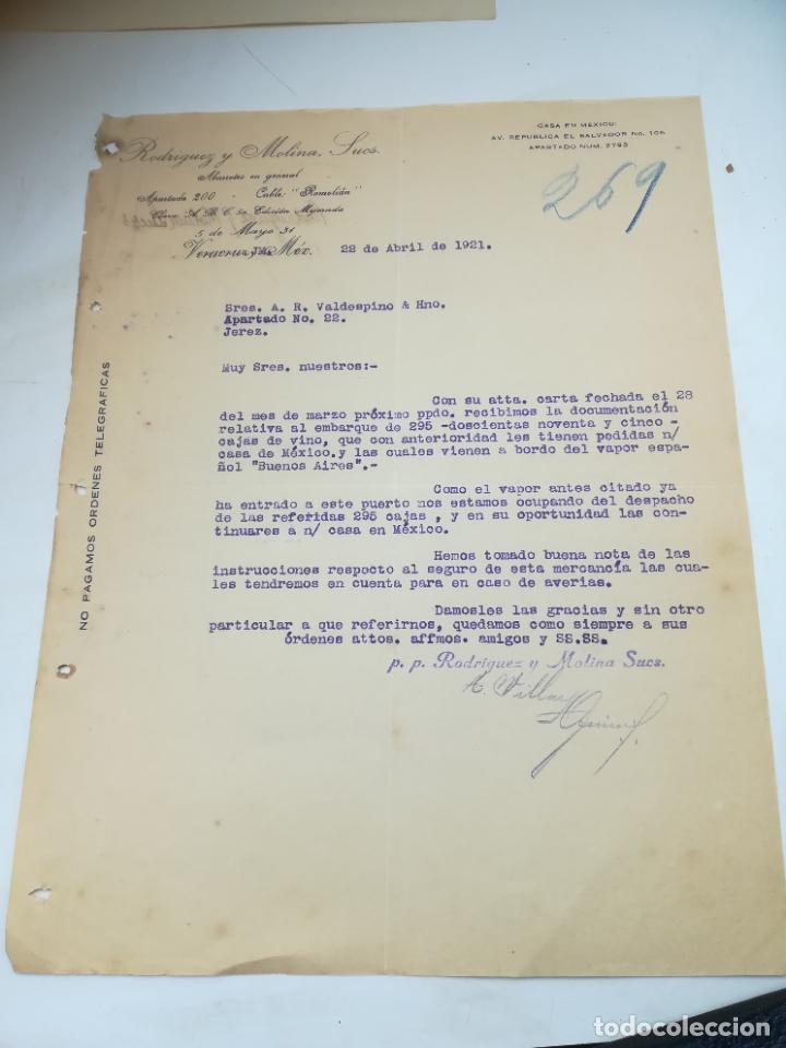 Lettres commerciales: CARTA COMERCIAL. RODRIGUEZ Y MOLINA. ABARROTES EN GENERAL. VERACRUZ, MEXICO. 1921